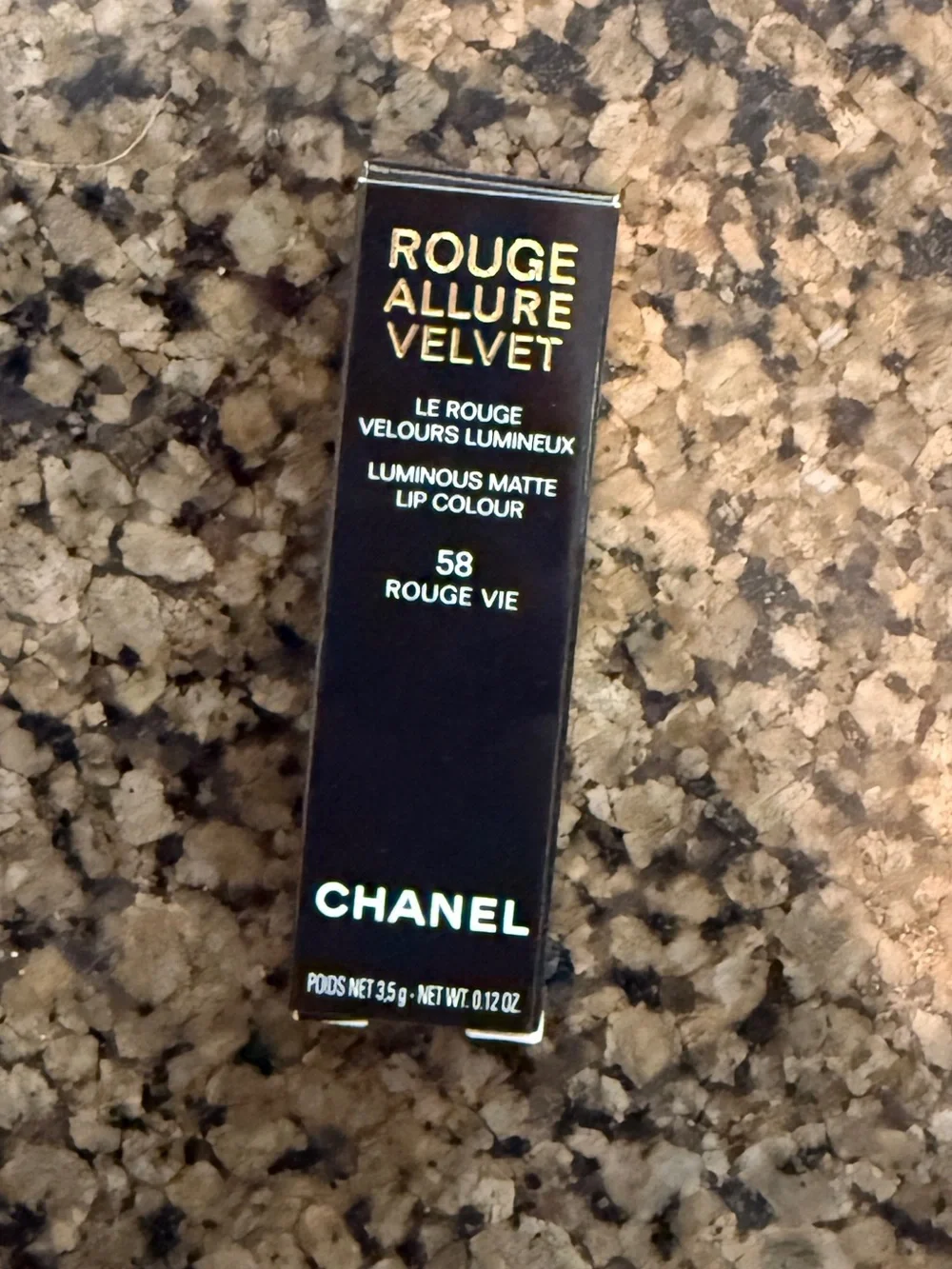 CHANEL Rouge Allure Velvet Lipstick 58 Rouge Vie 0.12 oz NIB (NEW)